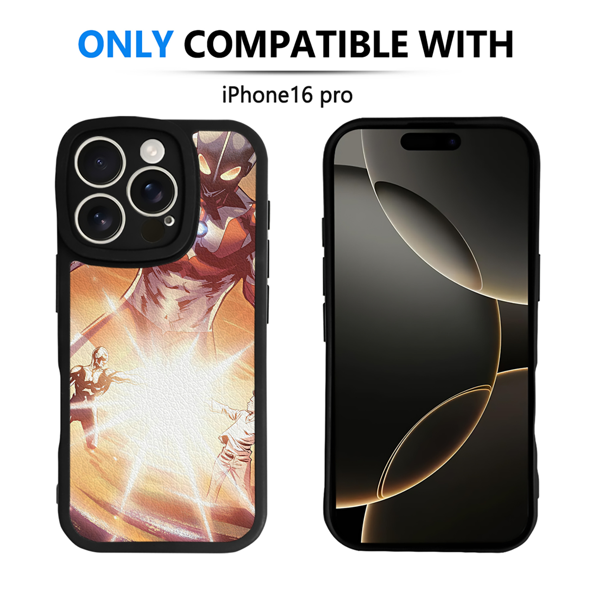 （画像用） ウルトラマン Ultraman 【iPhone 16シリーズ対応】シリコンスマホケース（レザー調） 材質：シリコン